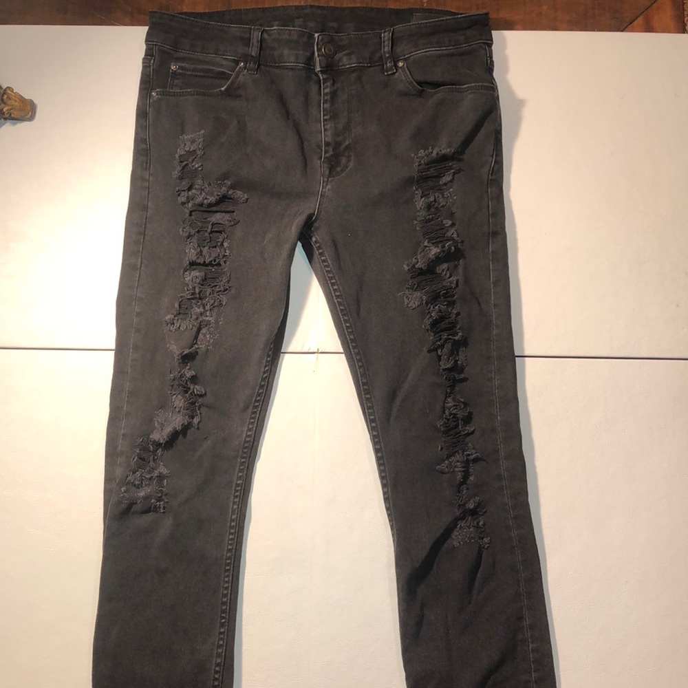 Black ASOS Ripped skinny jeans worn once